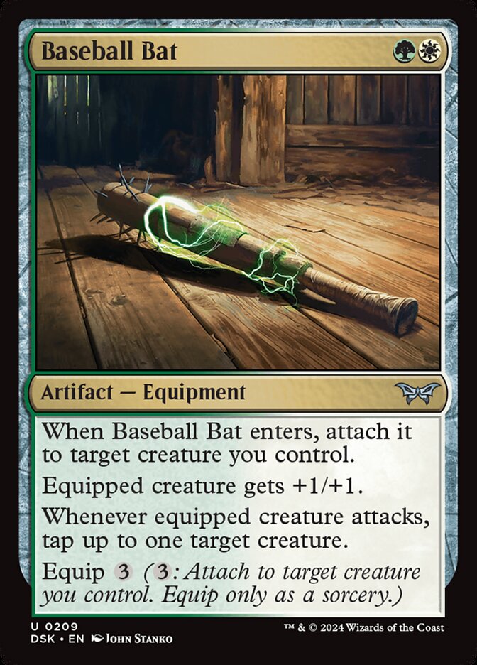 Baseball Bat – Uncommon Magic: The Gathering card from Duskmourn: House of Horror (#209)
