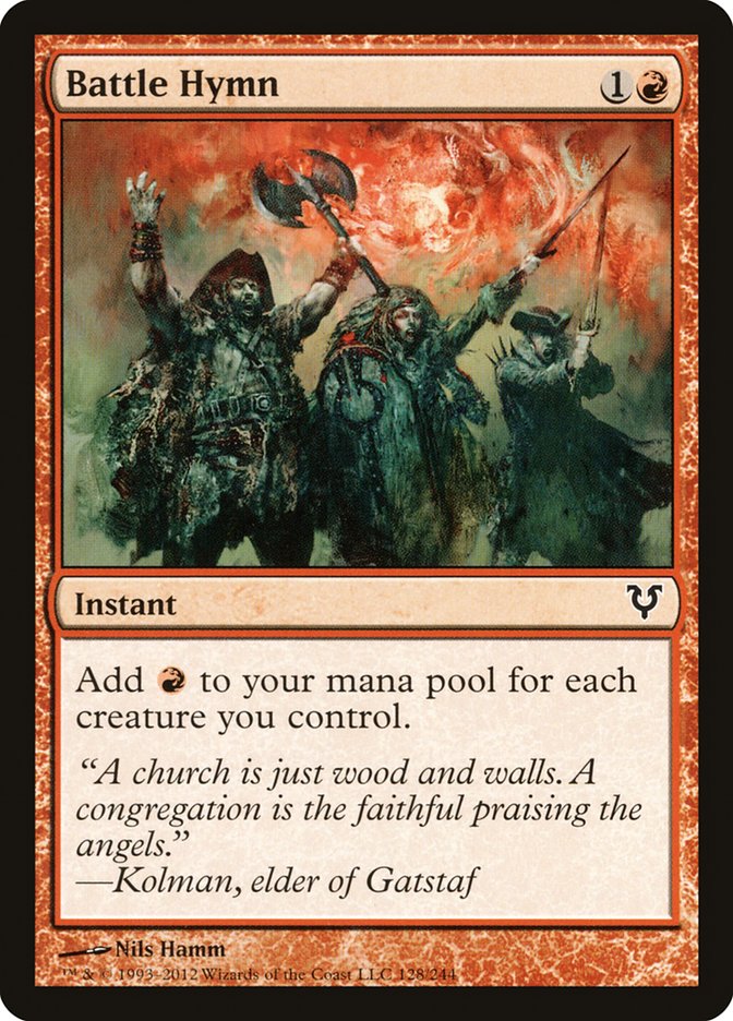 Battle Hymn – Common Magic: The Gathering card from Avacyn Restored (#128)