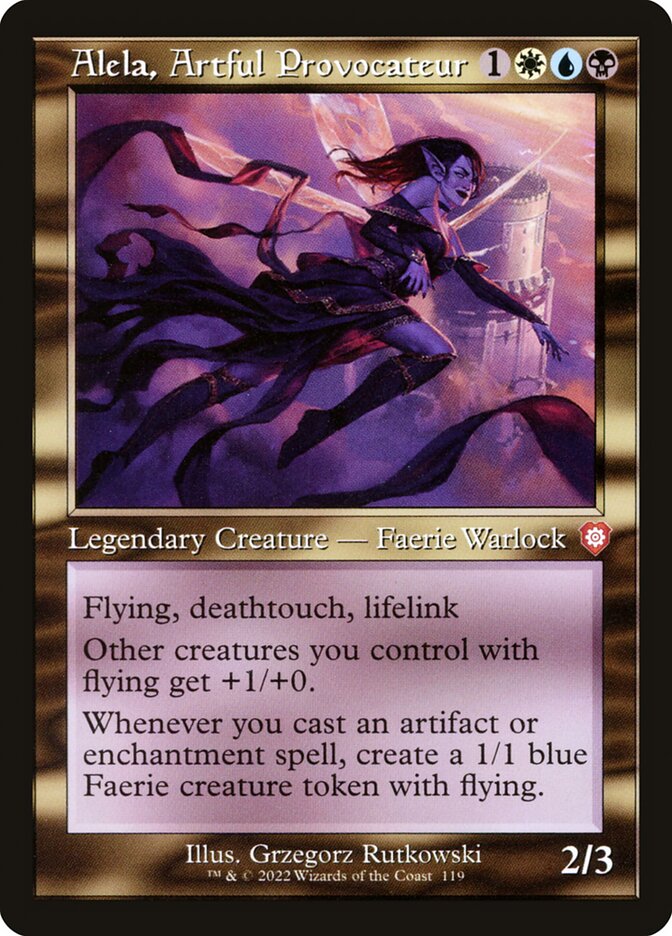 Alela, Artful Provocateur – Mythic Magic: The Gathering card from The Brothers' War Commander (#119)