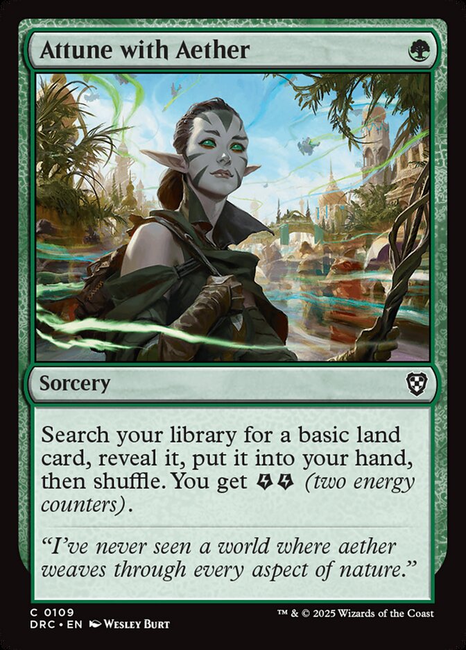 Attune with Aether – Common Magic: The Gathering card from Aetherdrift Commander (#109)