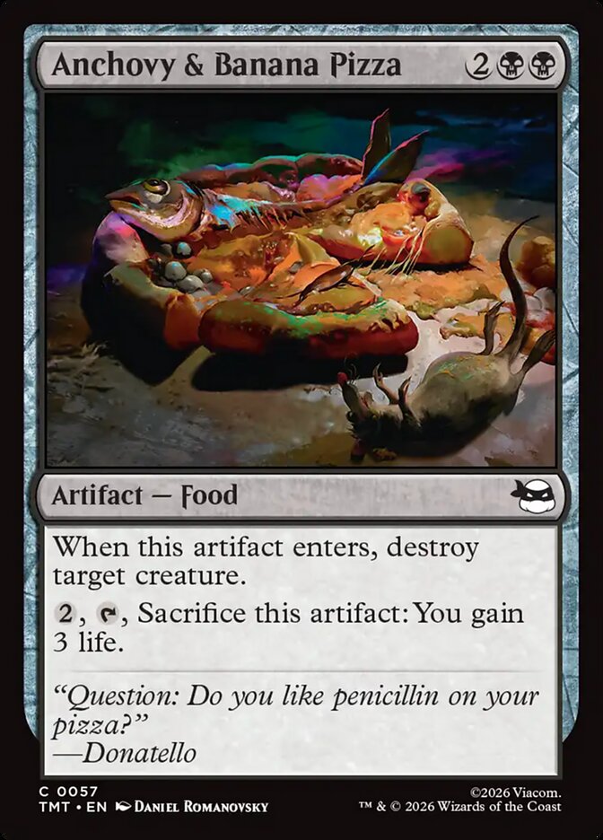Anchovy & Banana Pizza – Common Magic: The Gathering card from Teenage Mutant Ninja Turtles (#57)