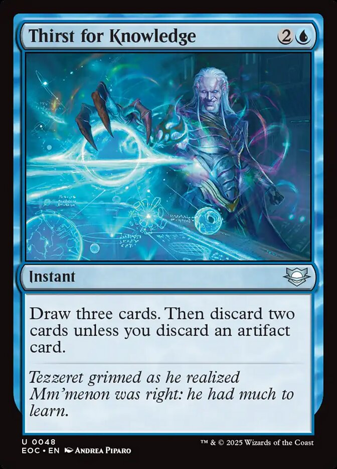 Thirst for Knowledge – Uncommon Magic: The Gathering card from Edge of Eternities Commander (#48)