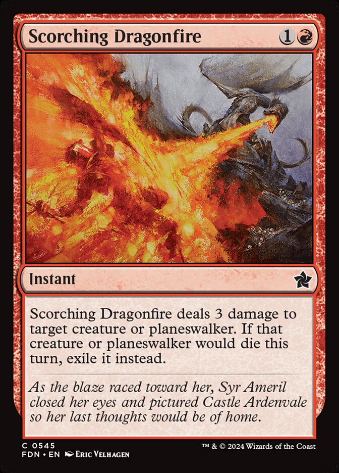 Scorching Dragonfire – Common Magic: The Gathering card from Foundations (#545)