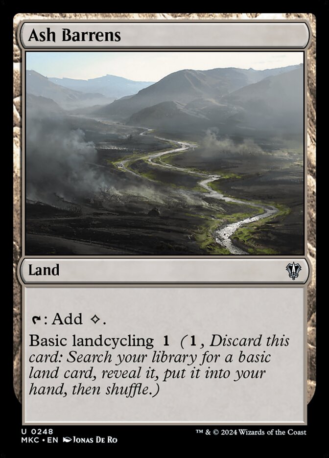 Ash Barrens – Uncommon Magic: The Gathering card from Murders at Karlov Manor Commander (#248)