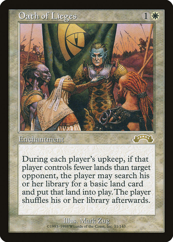 Oath of Lieges – Rare Magic: The Gathering card from Exodus (#11)
