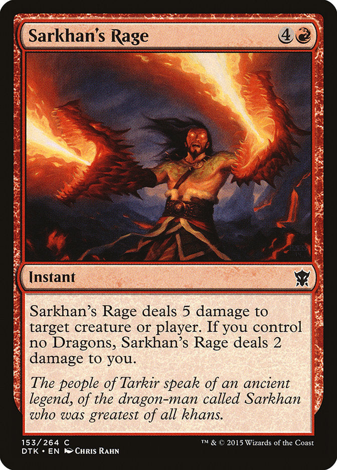 Sarkhan's Rage – Common Magic: The Gathering card from Dragons of Tarkir (#153)