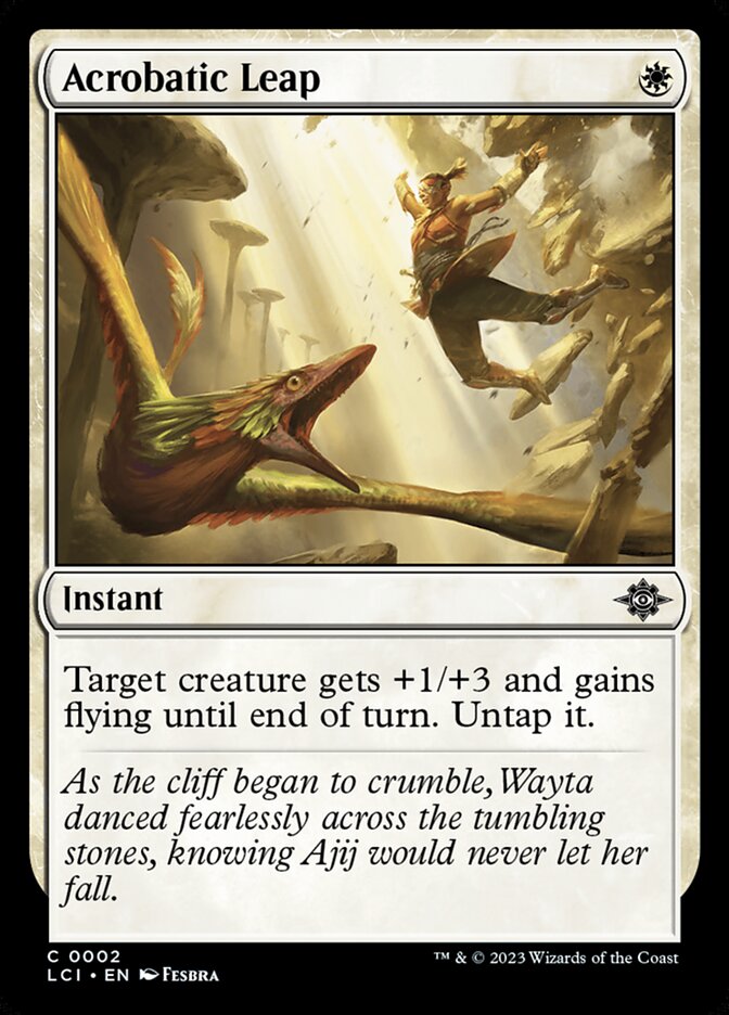 Acrobatic Leap – Common Magic: The Gathering card from The Lost Caverns of Ixalan (#2)