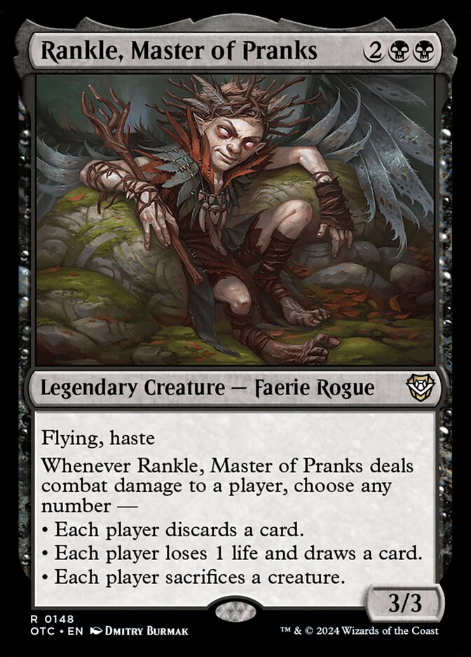 Rankle, Master of Pranks – Rare Magic: The Gathering card from Outlaws of Thunder Junction Commander (#148)