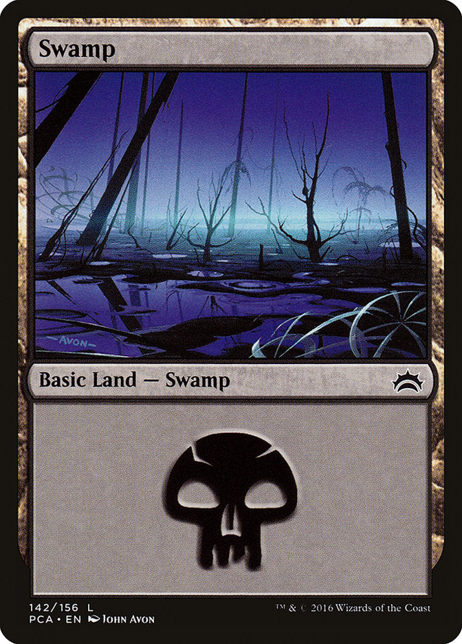 Swamp – Common Magic: The Gathering card from Planechase Anthology (#142)