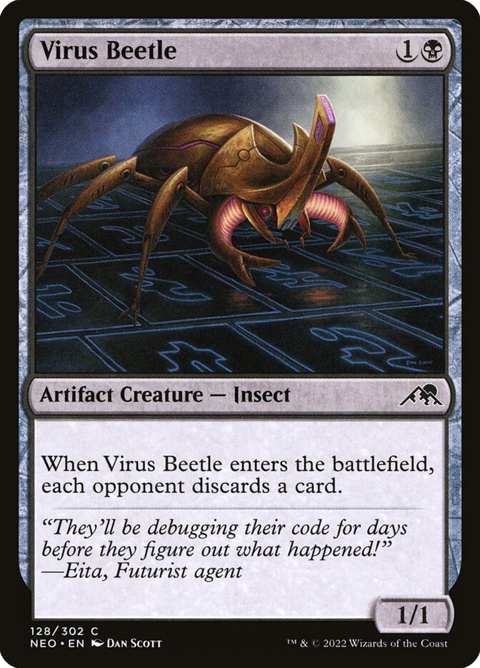 Virus Beetle – Common Magic: The Gathering card from Kamigawa: Neon Dynasty (#128)