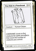 Five Kids in a Trenchcoat – Rare Magic: The Gathering card from Mystery Booster Playtest Cards 2021 (#5)