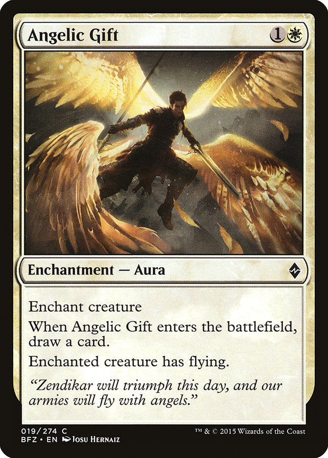 Angelic Gift – Common Magic: The Gathering card from Battle for Zendikar (#19)
