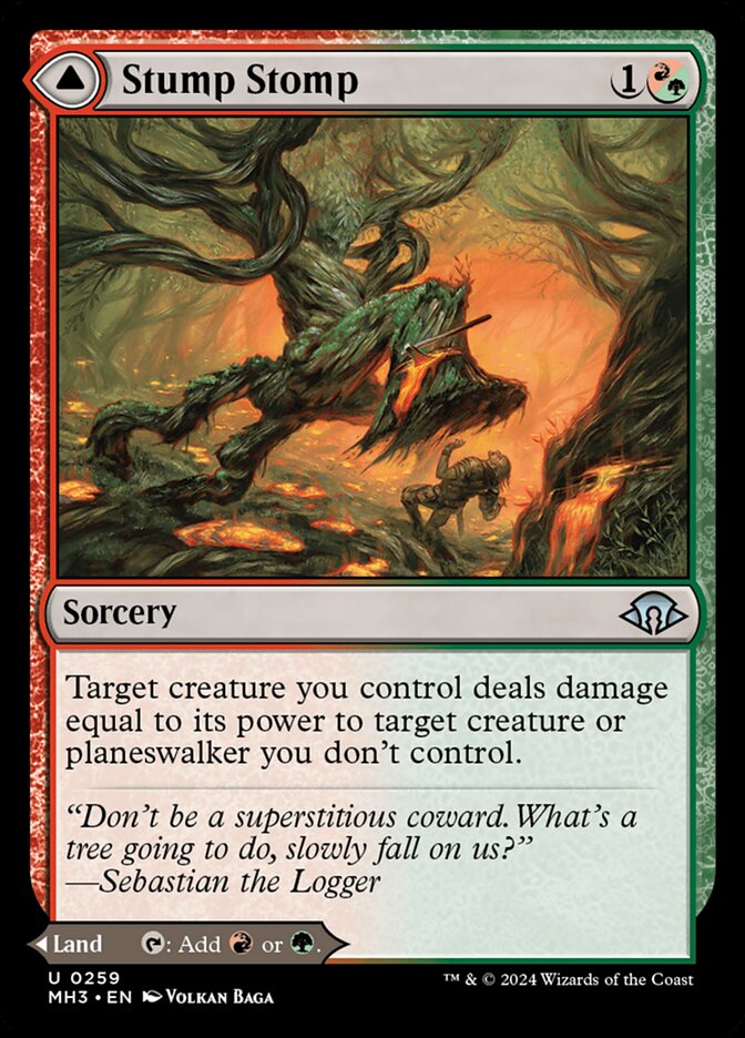 Stump Stomp // Burnwillow Clearing – Uncommon Magic: The Gathering card from Modern Horizons 3 (#259)