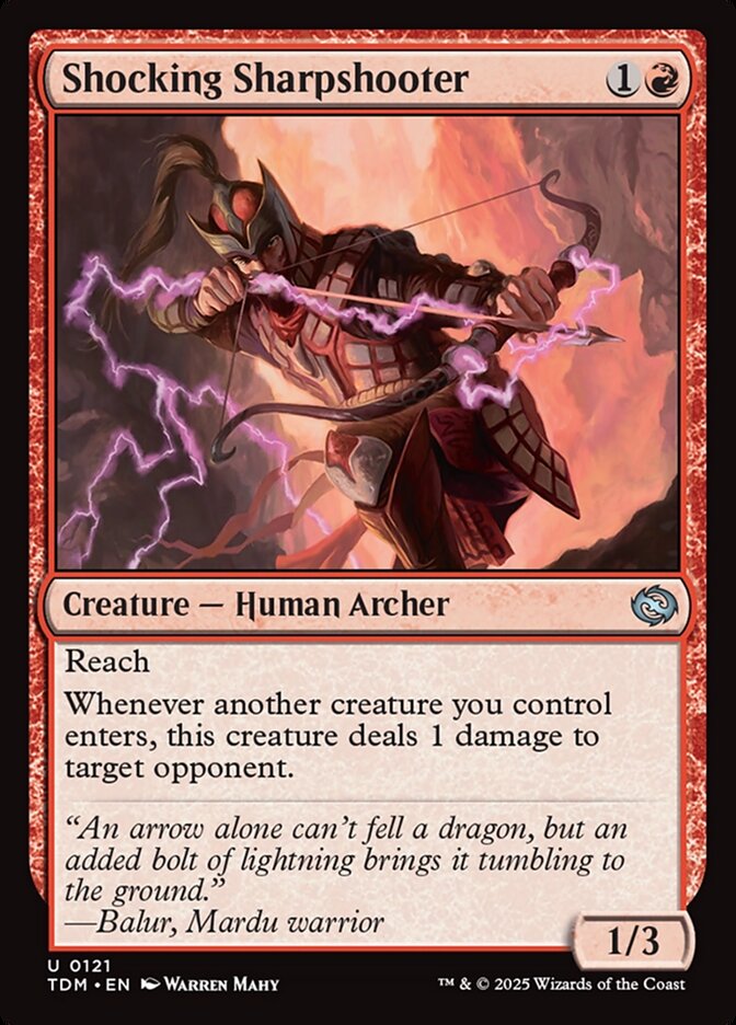Shocking Sharpshooter – Uncommon Magic: The Gathering card from Tarkir: Dragonstorm (#121)