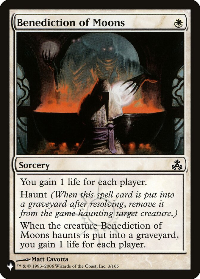 Benediction of Moons – Common Magic: The Gathering card from The List (#GPT-3)