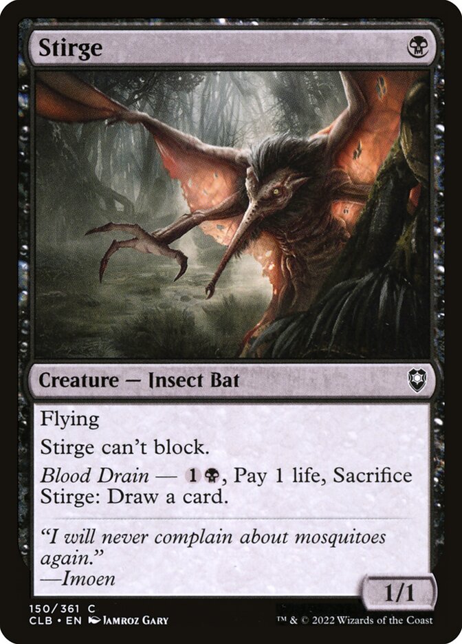 Stirge – Common Magic: The Gathering card from Commander Legends: Battle for Baldur's Gate (#150)