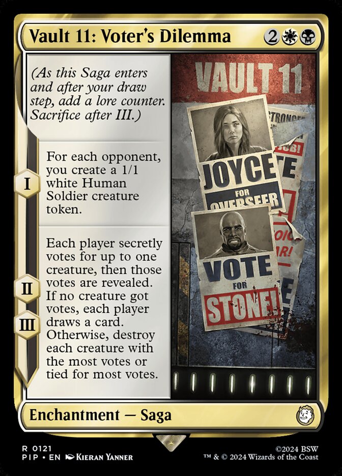 Vault 11: Voter's Dilemma – Rare Magic: The Gathering card from Fallout (#121)