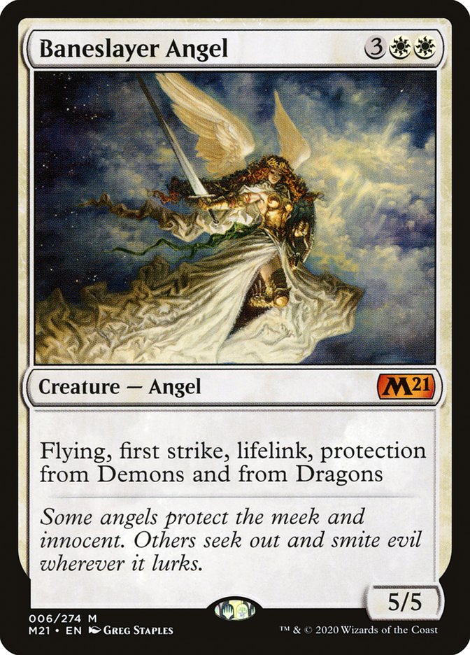 Baneslayer Angel – Mythic Magic: The Gathering card from Core Set 2021 (#6)