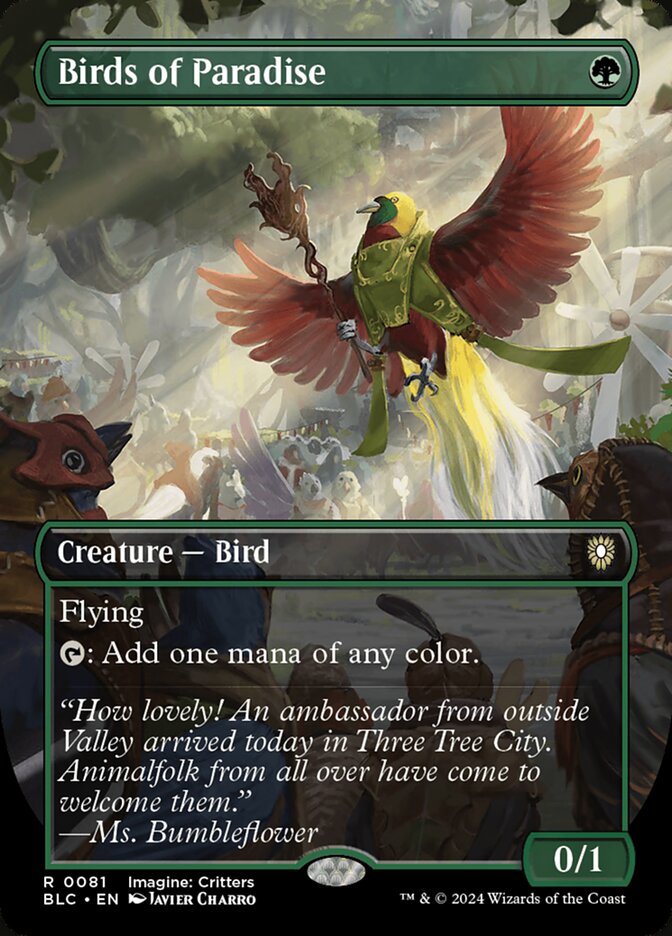 Birds of Paradise – Rare Magic: The Gathering card from Bloomburrow Commander (#81)