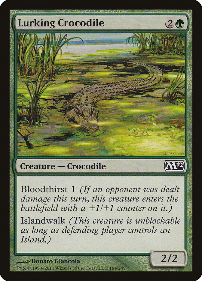 Lurking Crocodile – Common Magic: The Gathering card from Magic 2012 (#184)