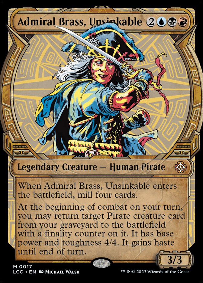 Admiral Brass, Unsinkable – Mythic Magic: The Gathering card from The Lost Caverns of Ixalan Commander (#17)
