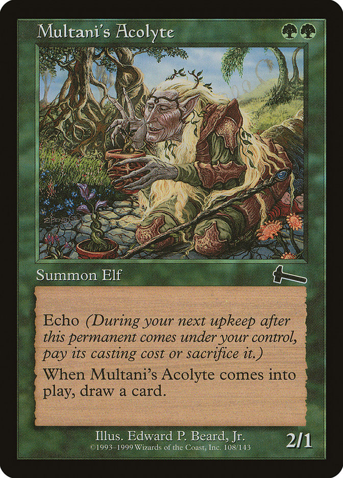 Multani's Acolyte – Common Magic: The Gathering card from Urza's Legacy (#108)