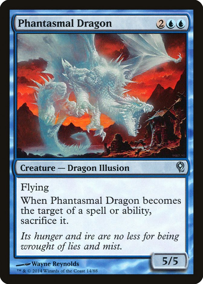 Phantasmal Dragon – Uncommon Magic: The Gathering card from Duel Decks: Jace vs. Vraska (#14)