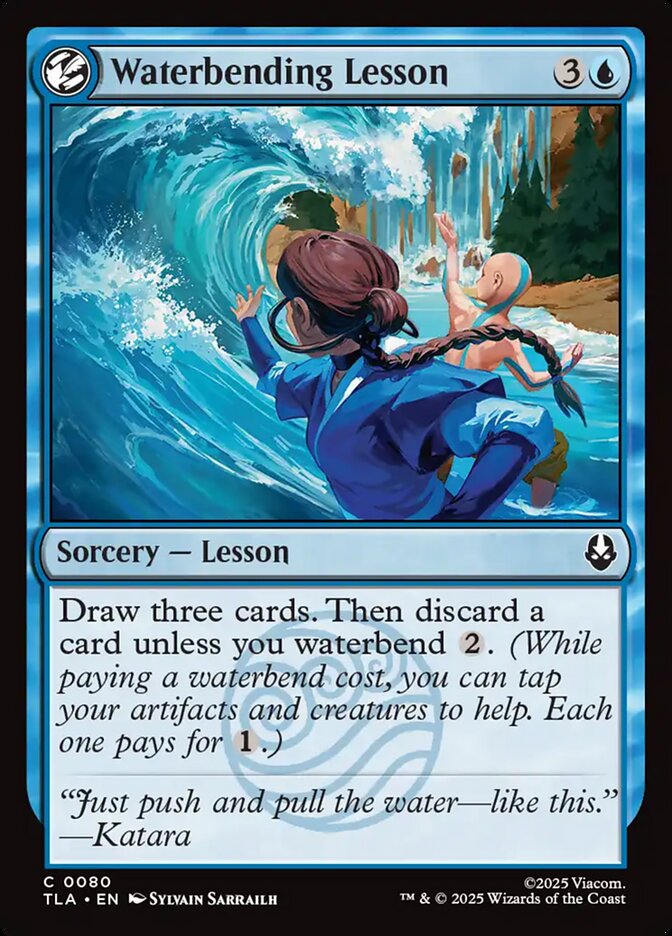 Waterbending Lesson – Common Magic: The Gathering card from Avatar: The Last Airbender (#80)