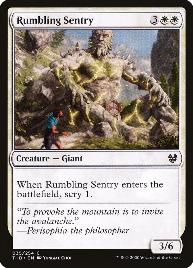 Rumbling Sentry – Common Magic: The Gathering card from Theros Beyond Death (#35)