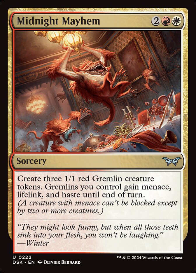 Midnight Mayhem – Uncommon Magic: The Gathering card from Duskmourn: House of Horror (#222)
