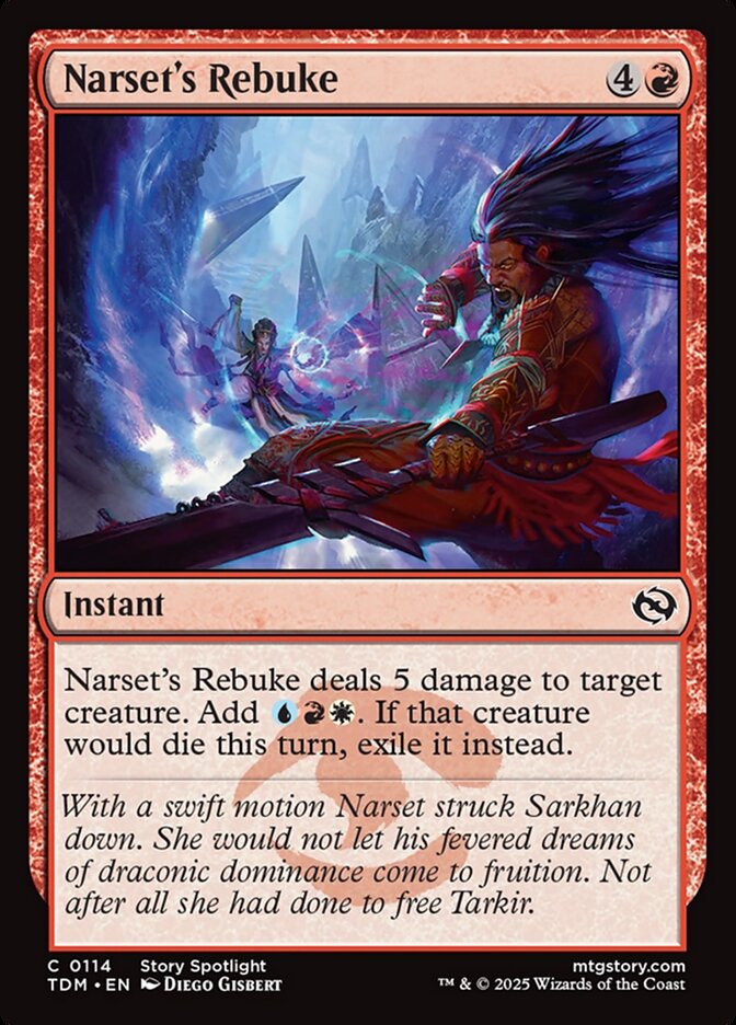 Narset's Rebuke – Common Magic: The Gathering card from Tarkir: Dragonstorm (#114)
