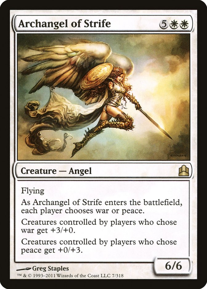 Archangel of Strife – Rare Magic: The Gathering card from Commander 2011 (#7)