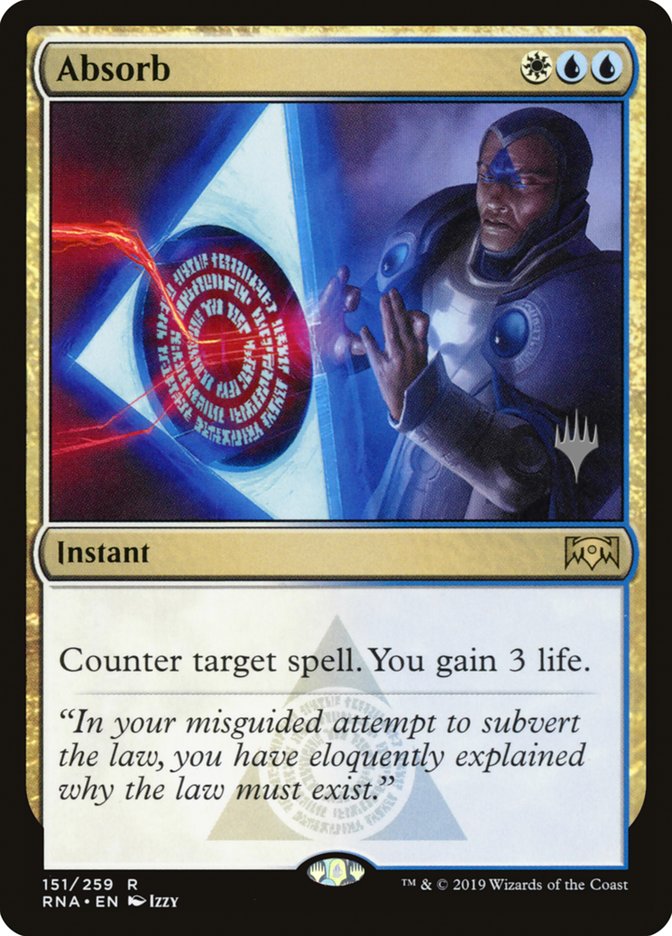 Absorb – Rare Magic: The Gathering card from Ravnica Allegiance Promos (#151p)