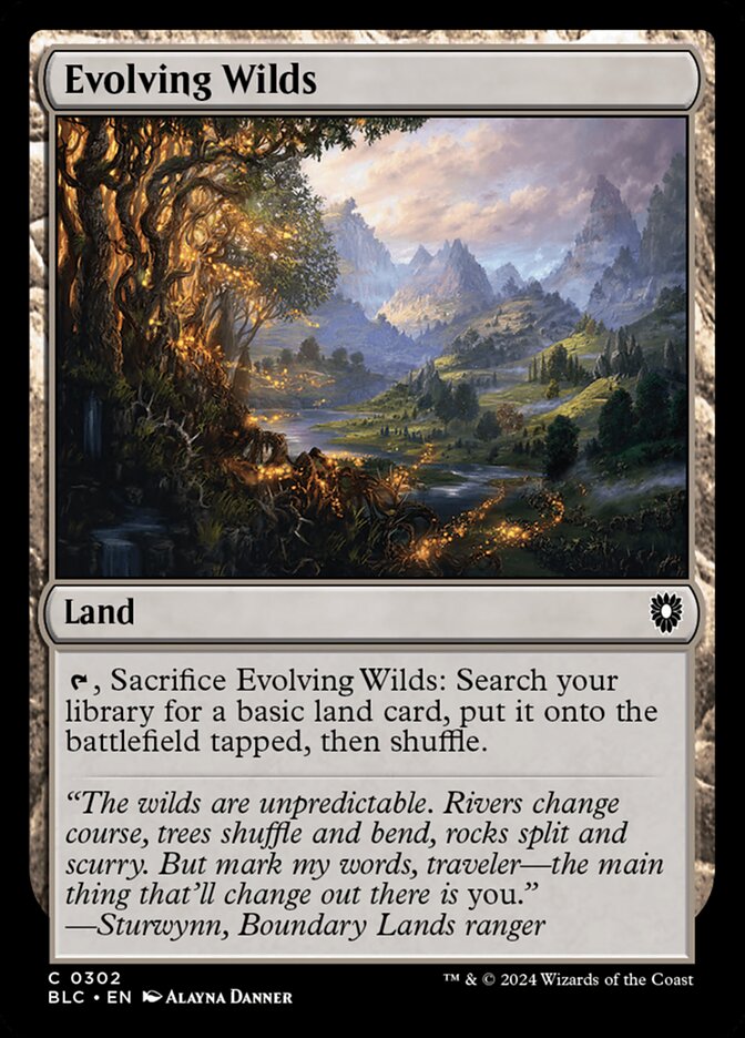 Evolving Wilds – Common Magic: The Gathering card from Bloomburrow Commander (#302)