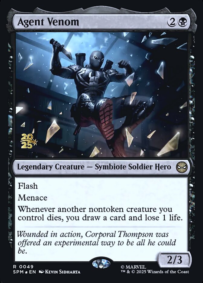 Agent Venom – Rare Magic: The Gathering card from Marvel's Spider-Man Promos (#49s)