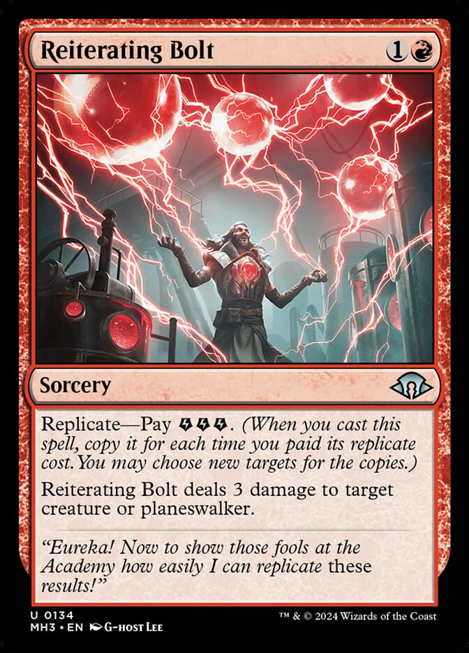 Reiterating Bolt – Uncommon Magic: The Gathering card from Modern Horizons 3 (#134)