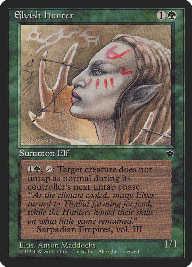 Elvish Hunter – Common Magic: The Gathering card from Fallen Empires (#67b)
