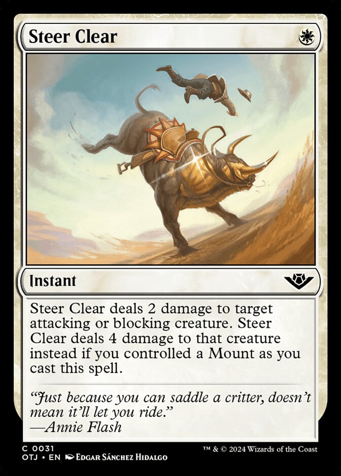 Steer Clear – Common Magic: The Gathering card from Outlaws of Thunder Junction (#31)