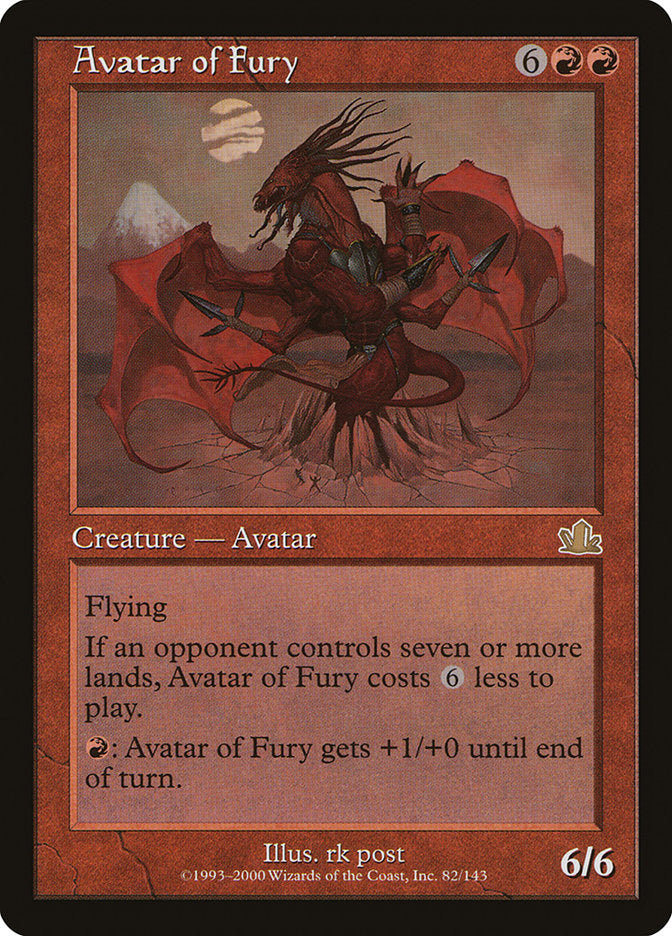 Avatar of Fury – Rare Magic: The Gathering card from Prophecy (#82)