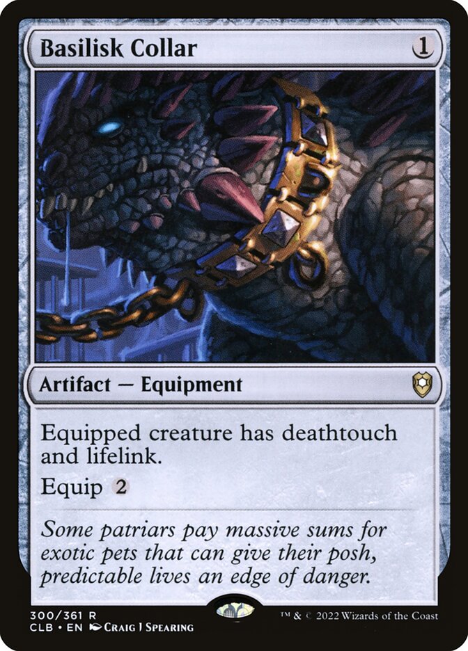 Basilisk Collar – Rare Magic: The Gathering card from Commander Legends: Battle for Baldur's Gate (#300)