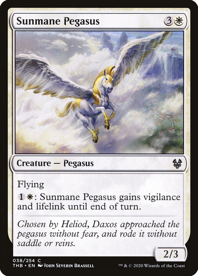 Sunmane Pegasus – Common Magic: The Gathering card from Theros Beyond Death (#38)