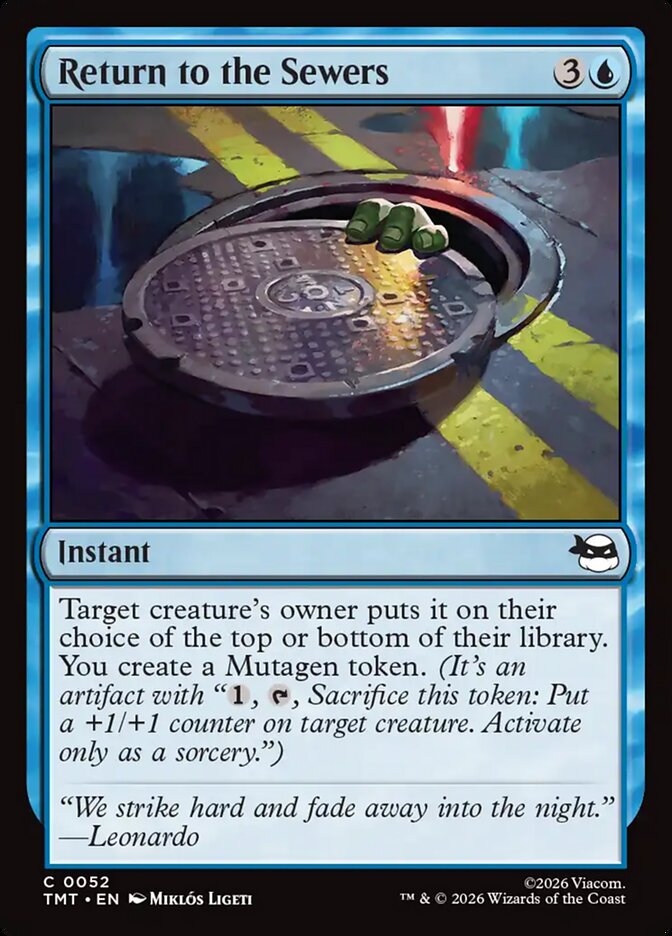 Return to the Sewers – Common Magic: The Gathering card from Teenage Mutant Ninja Turtles (#52)