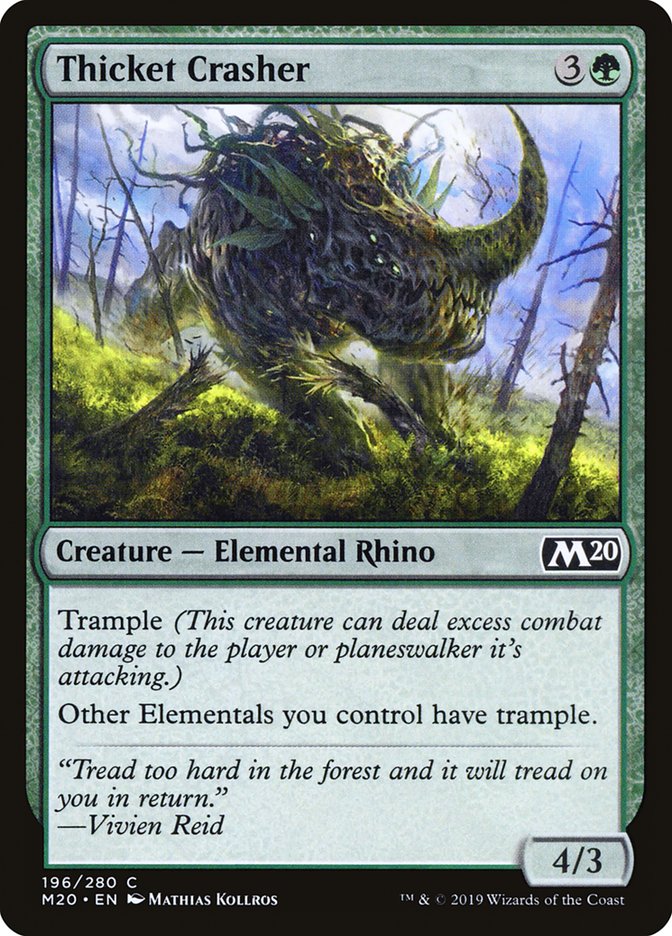 Thicket Crasher – Common Magic: The Gathering card from Core Set 2020 (#196)