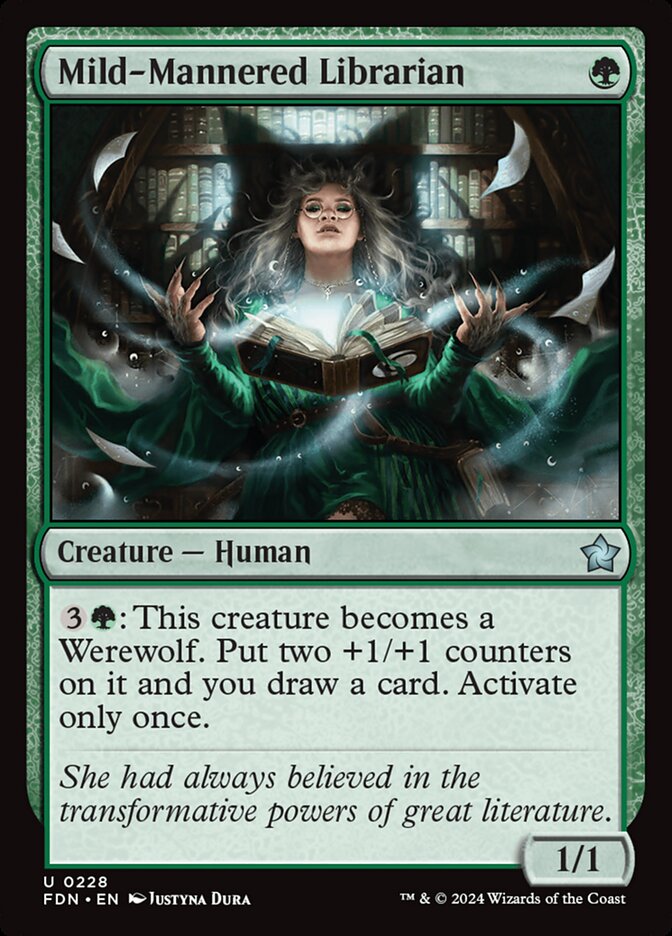 Mild-Mannered Librarian – Uncommon Magic: The Gathering card from Foundations (#228)