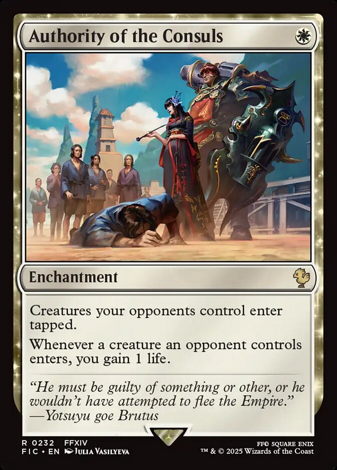 Authority of the Consuls – Rare Magic: The Gathering card from Final Fantasy Commander (#232)