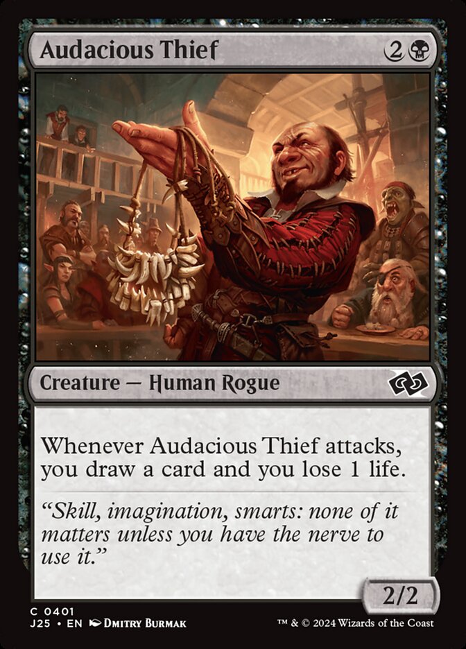 Audacious Thief – Common Magic: The Gathering card from Foundations Jumpstart (#401)