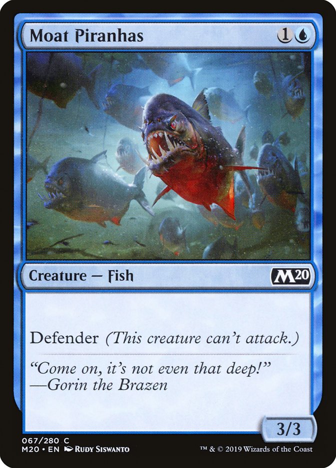 Moat Piranhas – Common Magic: The Gathering card from Core Set 2020 (#67)