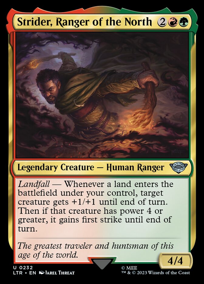 Strider, Ranger of the North – Uncommon Magic: The Gathering card from The Lord of the Rings: Tales of Middle-earth (#232)