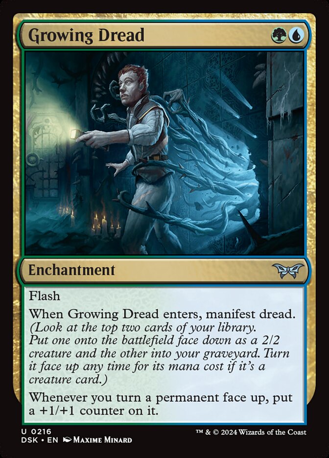Growing Dread – Uncommon Magic: The Gathering card from Duskmourn: House of Horror (#216)