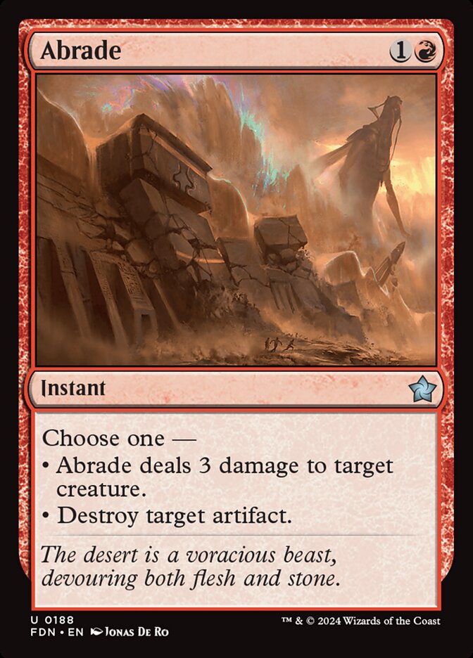 Abrade – Uncommon Magic: The Gathering card from Foundations (#188)